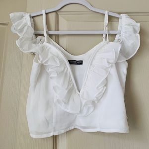 FashionNova white off shoulder top